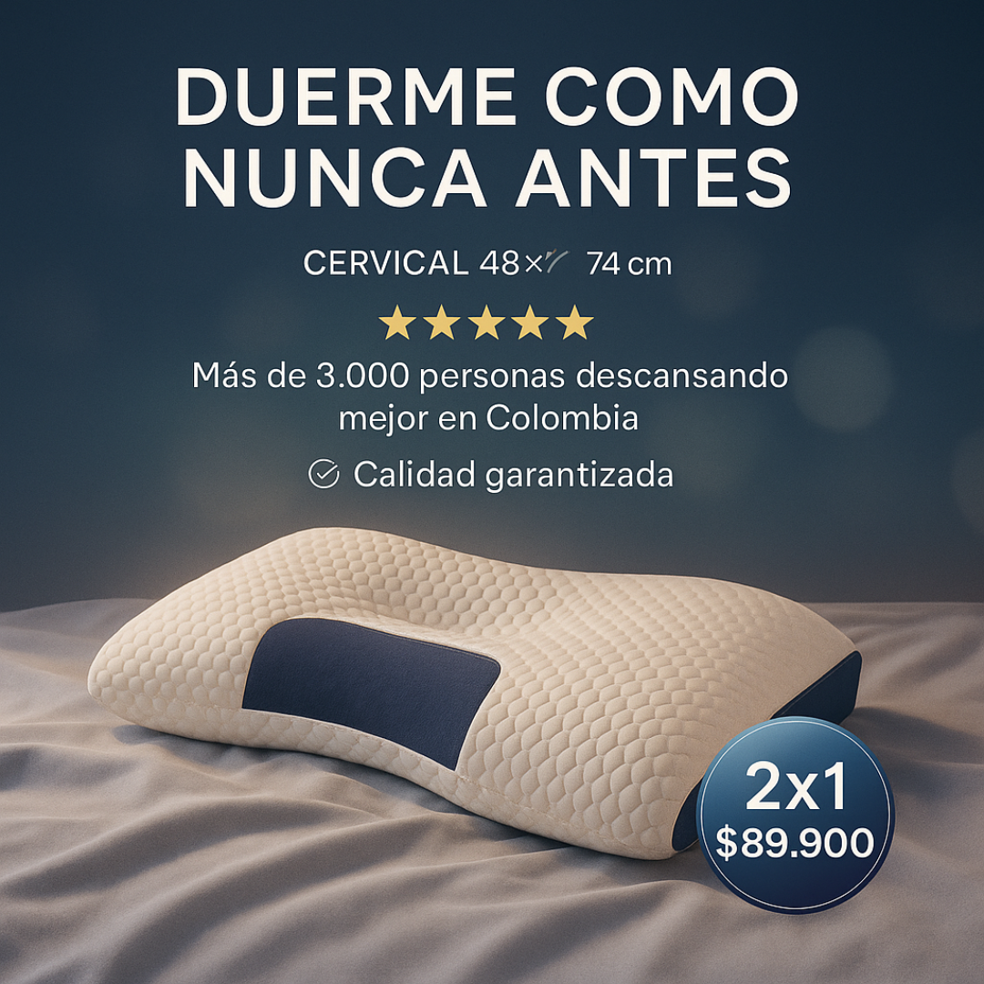 Promo 2X1 Almohada Cervical 48 X 74 CM 🤩🔥
