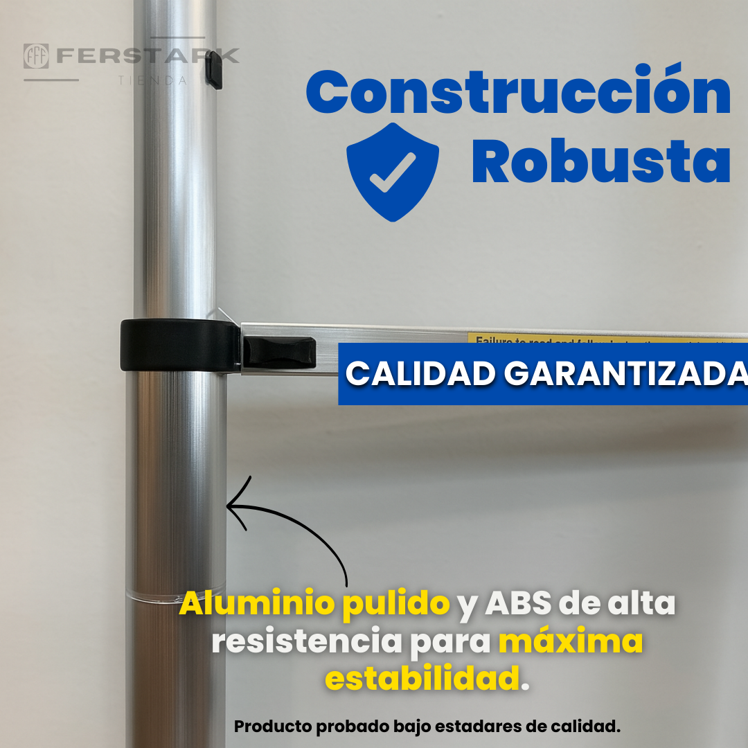 Escalera Telescópica De Aluminio 2 Metros Antideslizante