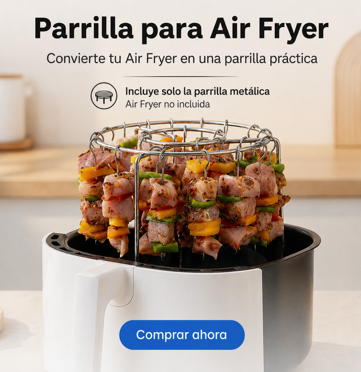 Parrilla Para Air Fryer Pro – Cocina más, en menos tiempo 🍗