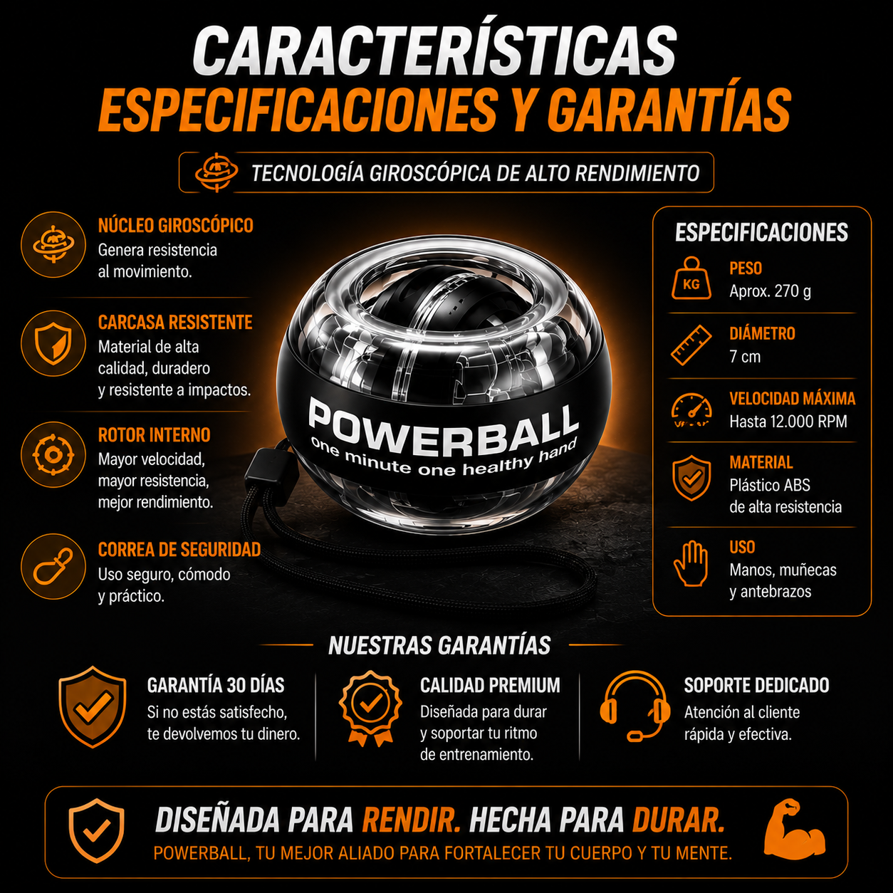 💪 POWERBALL  Más fuerza. Mejor agarre. En cualquier lugar.