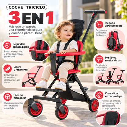 TriciBaby 3 en 1 👶 ¡Paseos más cómodos, felices y seguros! 💕