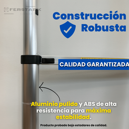 Escalera Telescópica De Aluminio 2 Metros Antideslizante