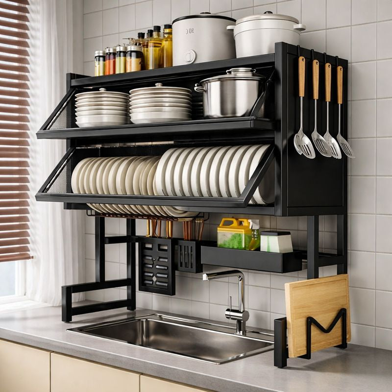 Escurridor de platos 2 puestos-Más espacio, cero desorden 🍽️