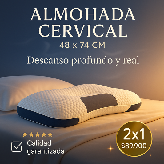 Promo 2X1 Almohada Cervical 48 X 74 CM 🤩🔥