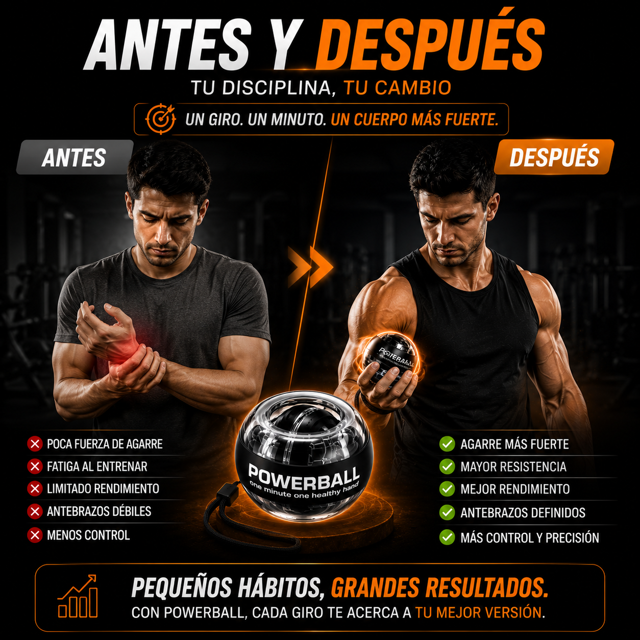 💪 POWERBALL  Más fuerza. Mejor agarre. En cualquier lugar.