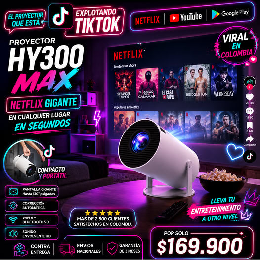 Proyector HY300 Max 🚀🔥