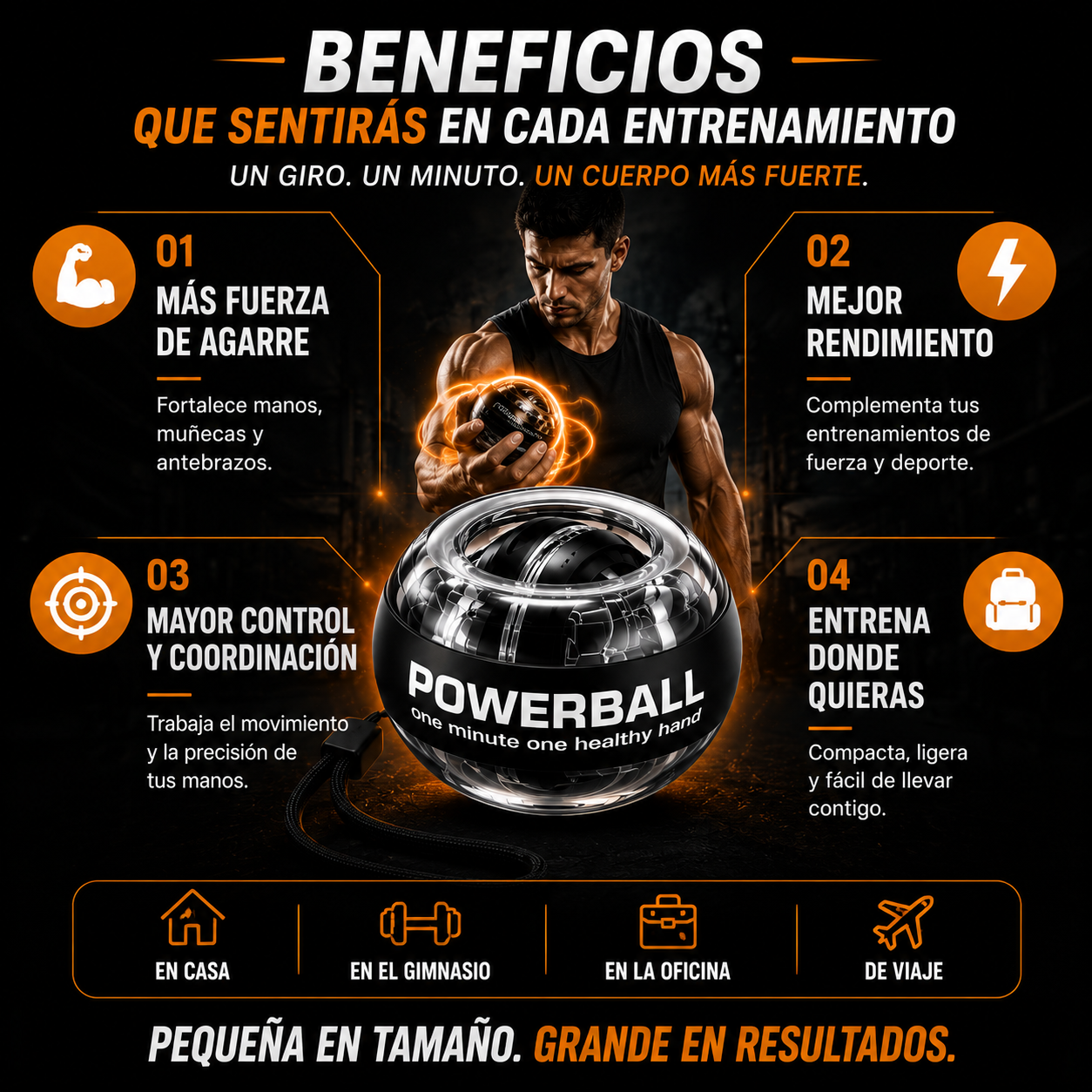 💪 POWERBALL  Más fuerza. Mejor agarre. En cualquier lugar.