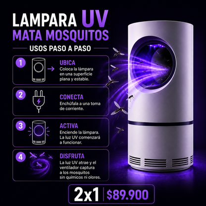 Lampara UV Mata Mosquitos y Zancudos 2x1 🤩