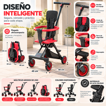 TriciBaby 3 en 1 👶 ¡Paseos más cómodos, felices y seguros! 💕