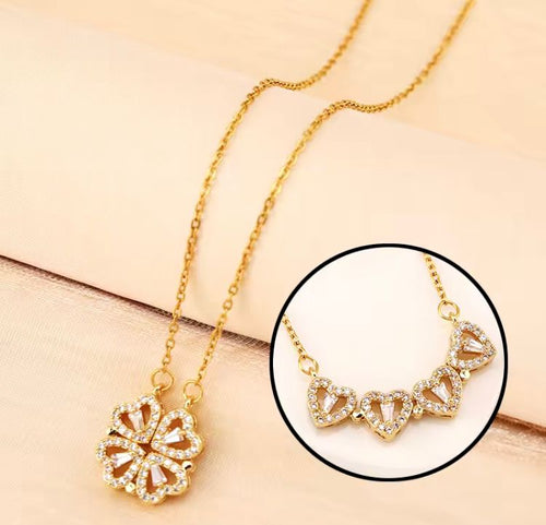 COLLAR TREBOL SUERTE DE CORAZONES