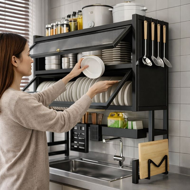 Escurridor de platos 2 puestos-Más espacio, cero desorden 🍽️