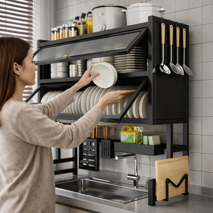 Escurridor de platos 2 puestos-Más espacio, cero desorden 🍽️