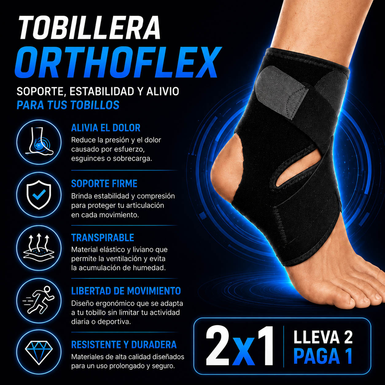 Tobillera De Compresión OrthoFlex 🔥