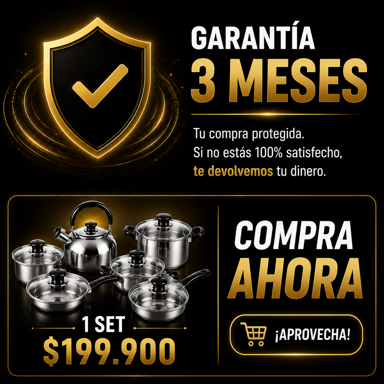 Set Ollas Acero Inoxidable 12 Piezas Premium🔥