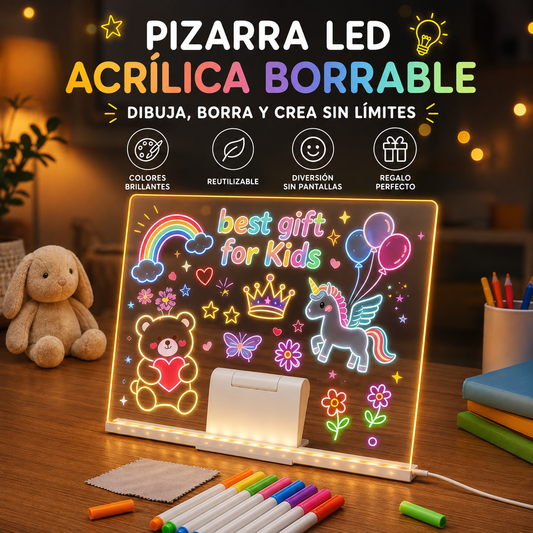 Pizarra LED Mágica ✨ Dibuja, crea y aprende sin límites 🌈