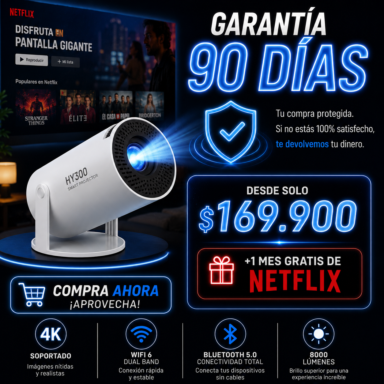 Proyector HY300 Max 🚀🔥