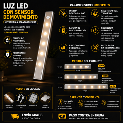 Luz LED Inteligente con Sensor-Luz inteligente para tu hogar. ✨