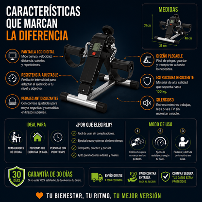 Mini Bicicleta Estática Plegable | Quema Calorías Donde Quieras 🔥