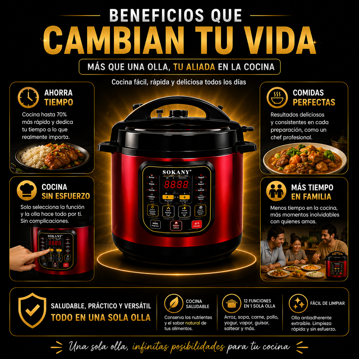 Promo Olla Presión Sokany 5L 🔥